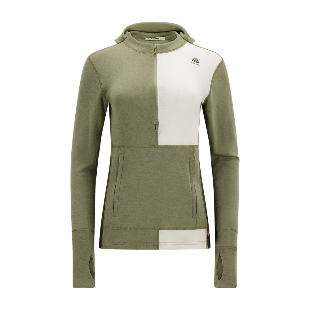 WarmWool Hoodsweater w/zip W's Aloe/Nature/Tarmac, view: 10