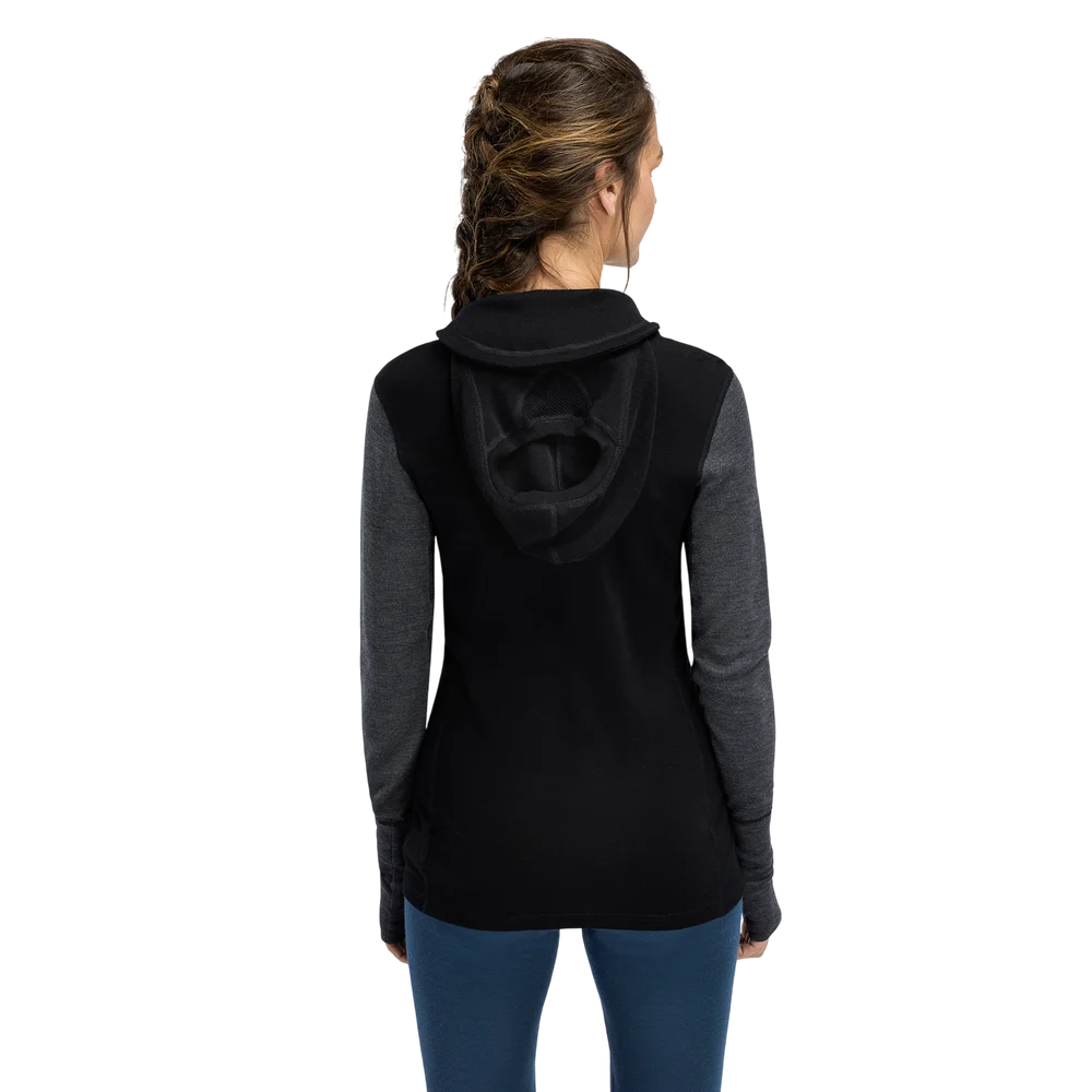 WarmWool Hoodsweater w/zip W's Jet Black/Marengo, view: 1