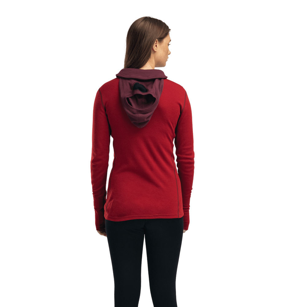 WarmWool Hoodsweater w/zip W's Fig/Red Dahlia, view: 1
