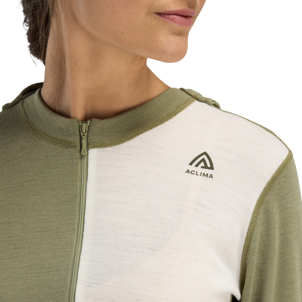 WarmWool Hoodsweater w/zip W's Aloe/Nature/Tarmac, view: 3