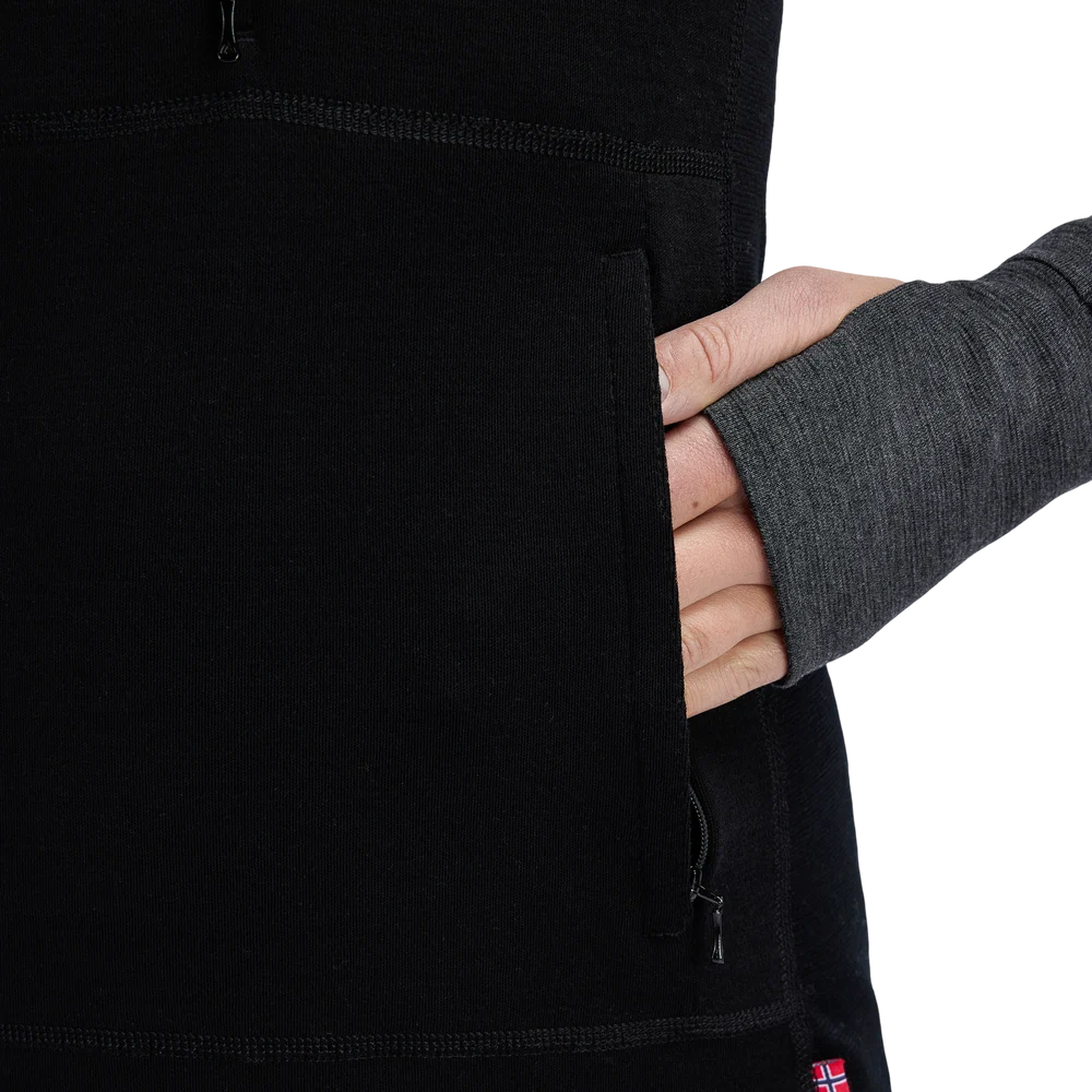 WarmWool Hoodsweater w/zip W's Jet Black/Marengo, view: 7