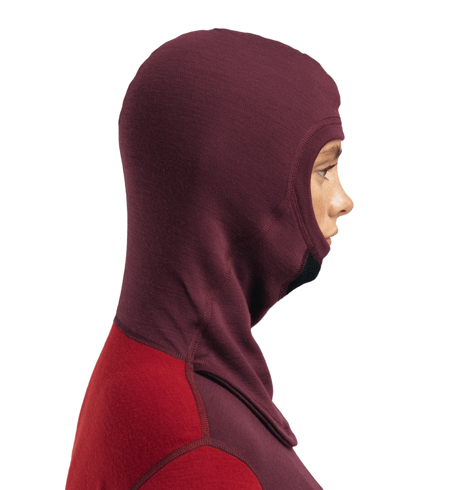 WarmWool Hoodsweater w/zip W's Fig/Red Dahlia, view: 5