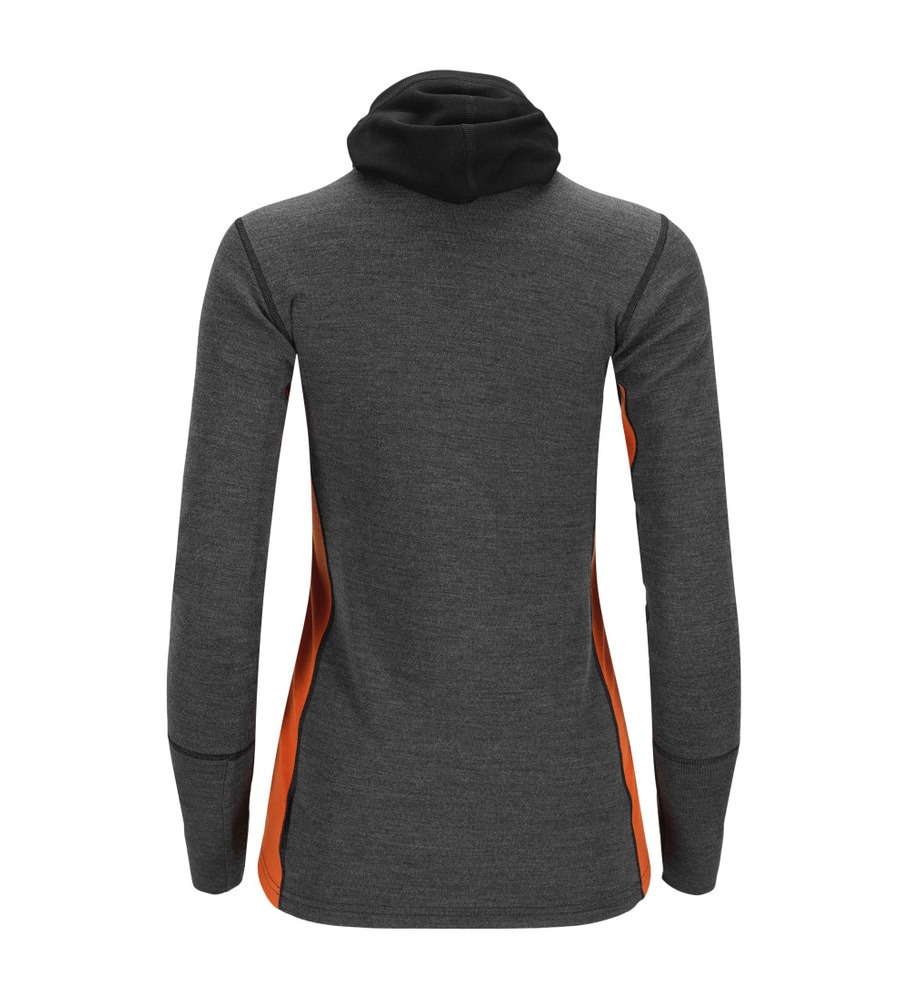WarmWool Hoodsweater w/zip W's Jet Black/Marengo/Gold Flame, view: 7
