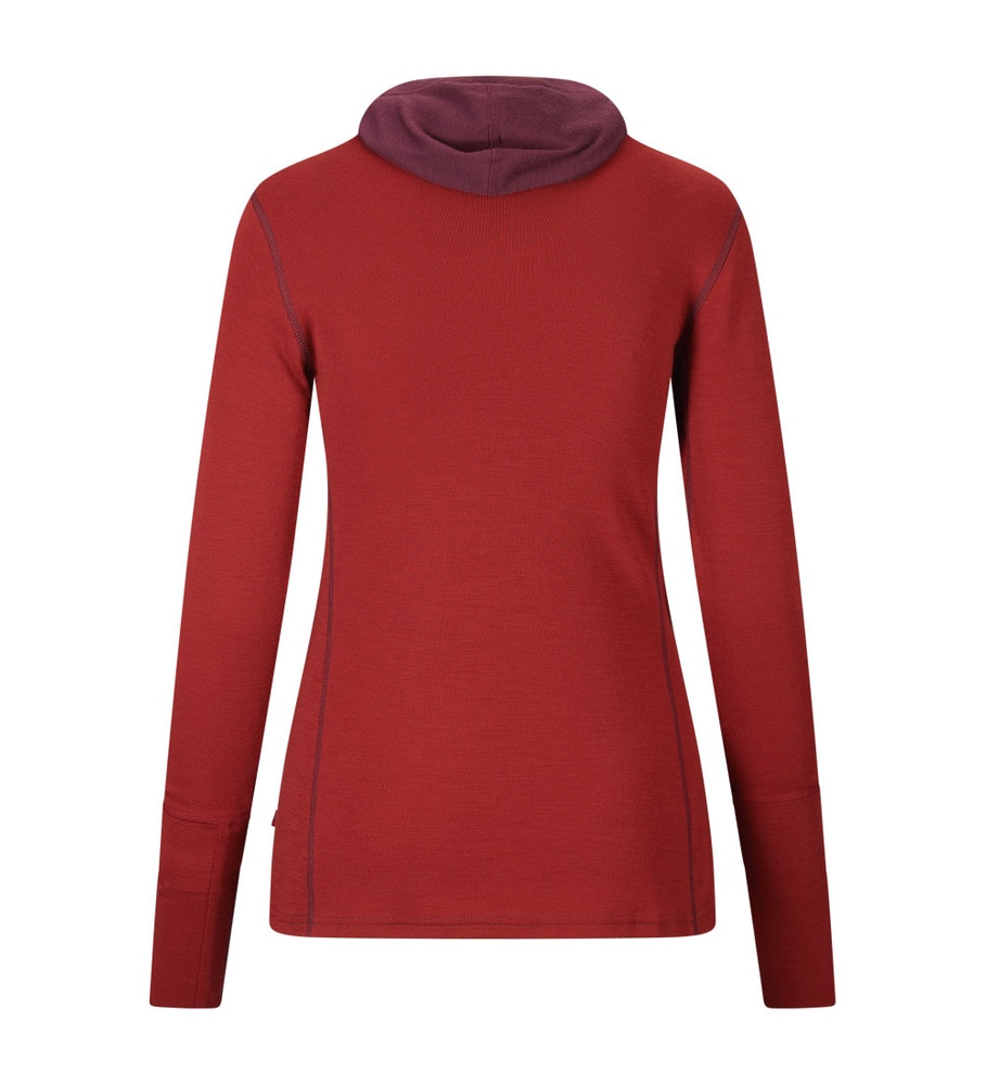 WarmWool Hoodsweater w/zip W's Fig/Red Dahlia, view: 7