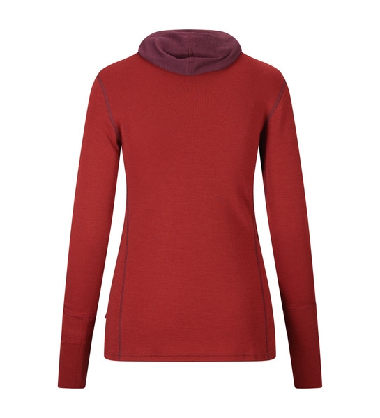 WarmWool Hoodsweater w/zip W's Fig/Red Dahlia, view: 7