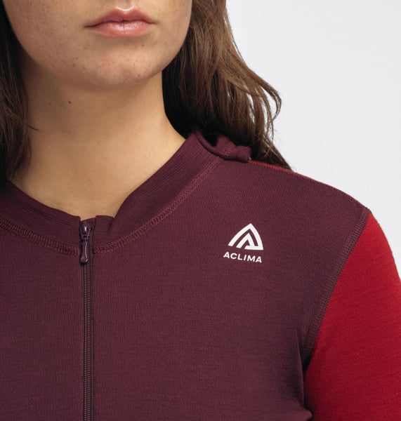 WarmWool Hoodsweater w/zip W's Fig/Red Dahlia, view: 3