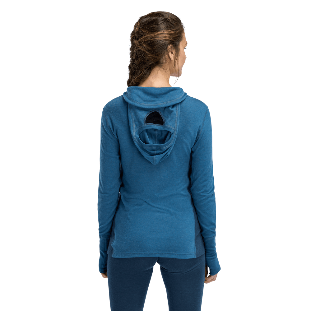 WarmWool Hoodsweater w/zip W's Blue Fusion/Midnight Navy, view: 1