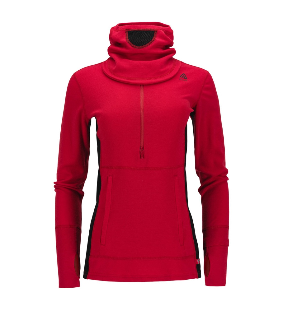 WarmWool hoodsweater w/zip W's Jester Red/Jet Black, view: 8