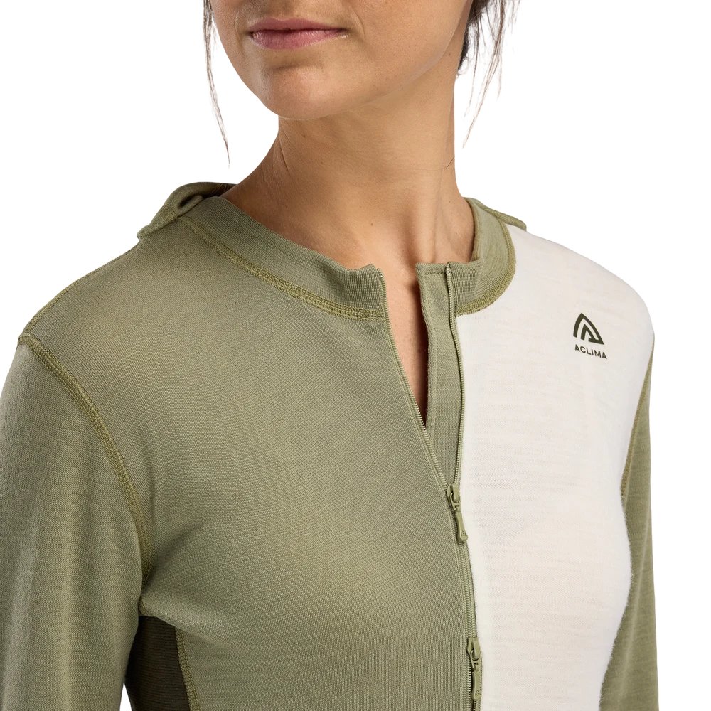 WarmWool Hoodsweater w/zip W's Aloe/Nature/Tarmac, view: 2