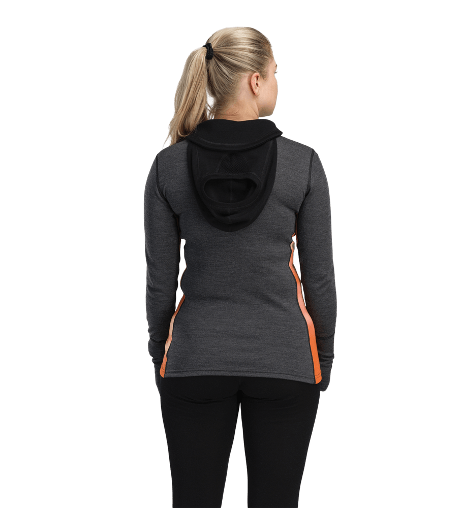 WarmWool Hoodsweater w/zip W's Jet Black/Marengo/Gold Flame, view: 2