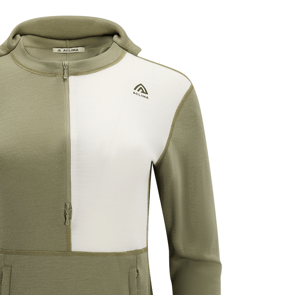 WarmWool Hoodsweater w/zip W's Aloe/Nature/Tarmac, view: 13