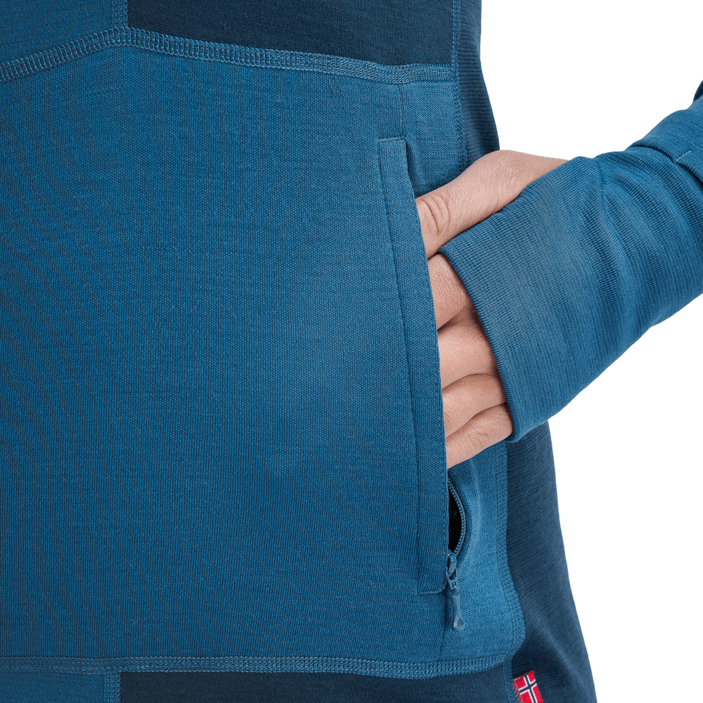 WarmWool Hoodsweater w/zip W's Blue Fusion/Midnight Navy, view: 8