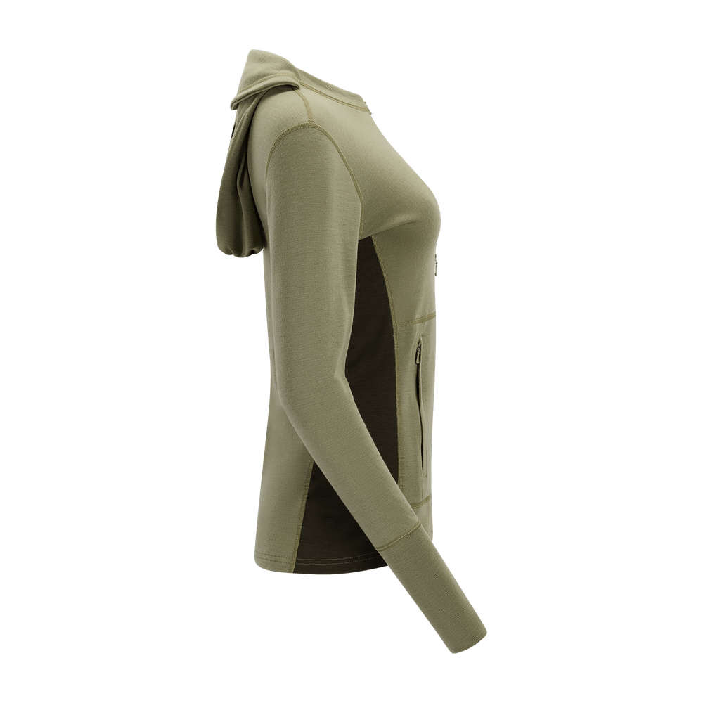 WarmWool Hoodsweater w/zip W's Aloe/Nature/Tarmac, view: 12