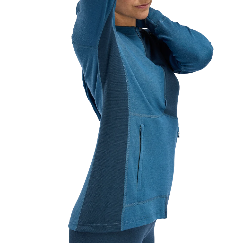 WarmWool Hoodsweater w/zip W's Blue Fusion/Midnight Navy, view: 2