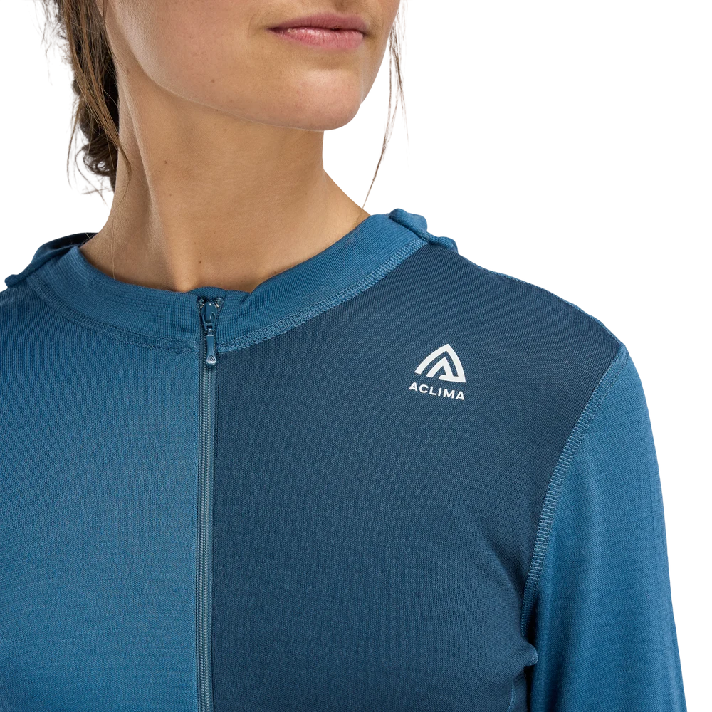 WarmWool Hoodsweater w/zip W's Blue Fusion/Midnight Navy, view: 4