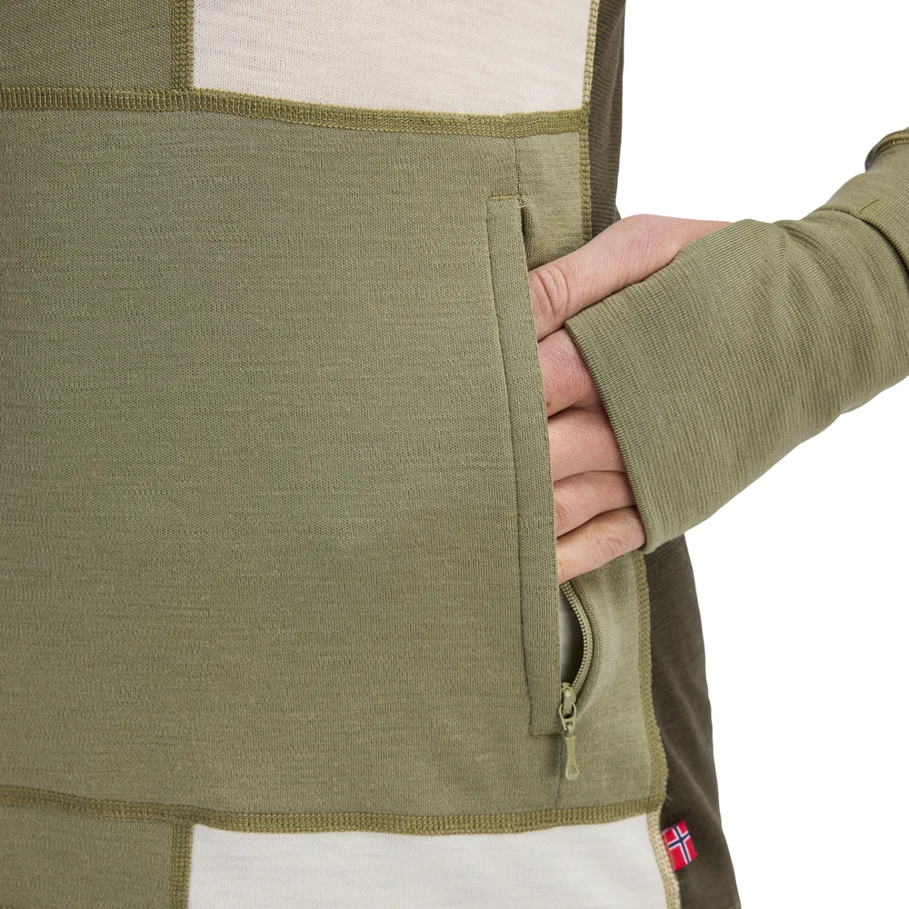 WarmWool Hoodsweater w/zip W's Aloe/Nature/Tarmac, view: 8