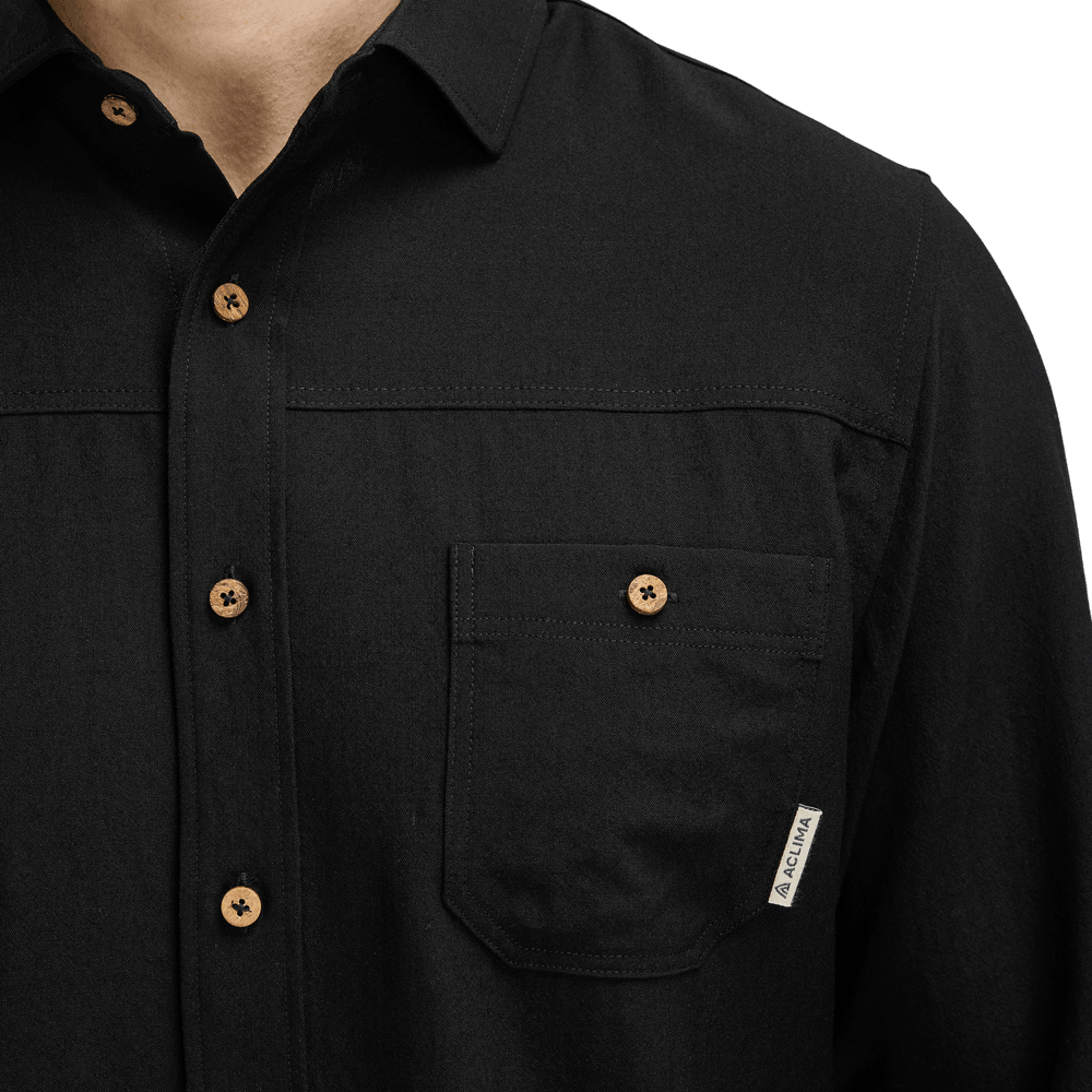 LeisureWool woven woolshirt M's Jet Black, view: 2
