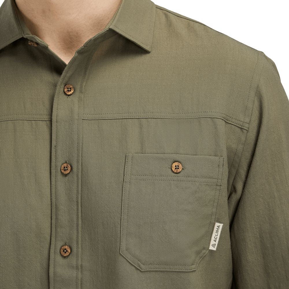LeisureWool woven shirt M's Ranger Green, view: 2