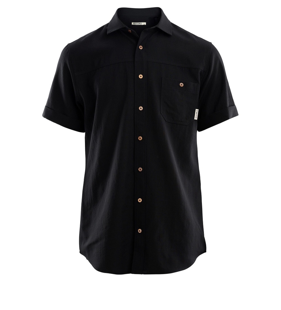 LeisureWool short sleeve shirt M's Jet Black, view: 3