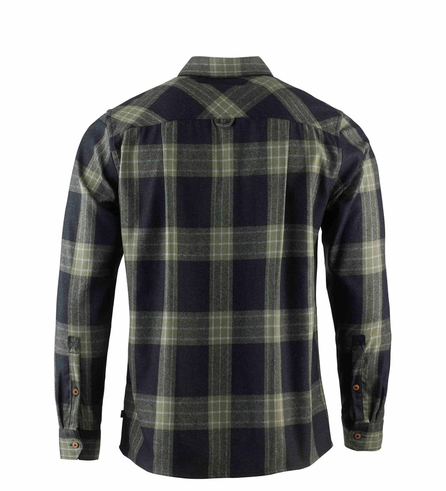 reborn woolshirt M's Check Dark Grey/Salvia, view: 4