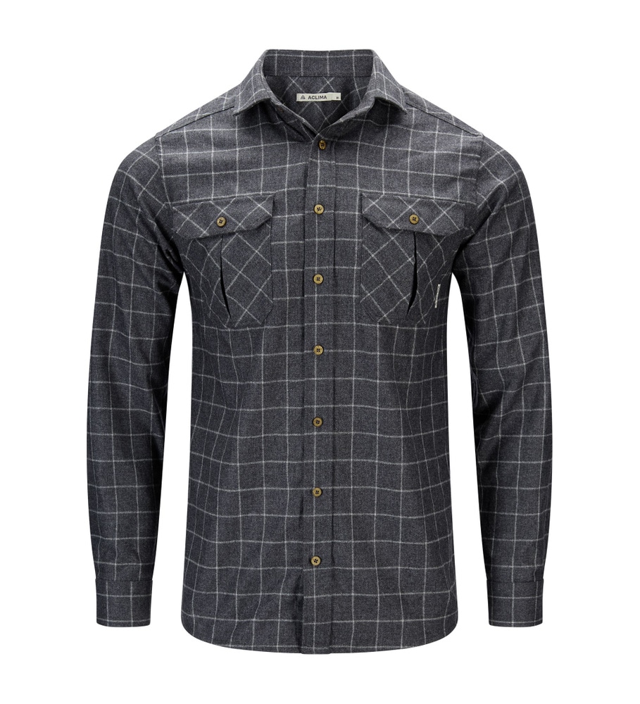 reborn woolshirt M's Grid Slate/Light Grey, view: 3
