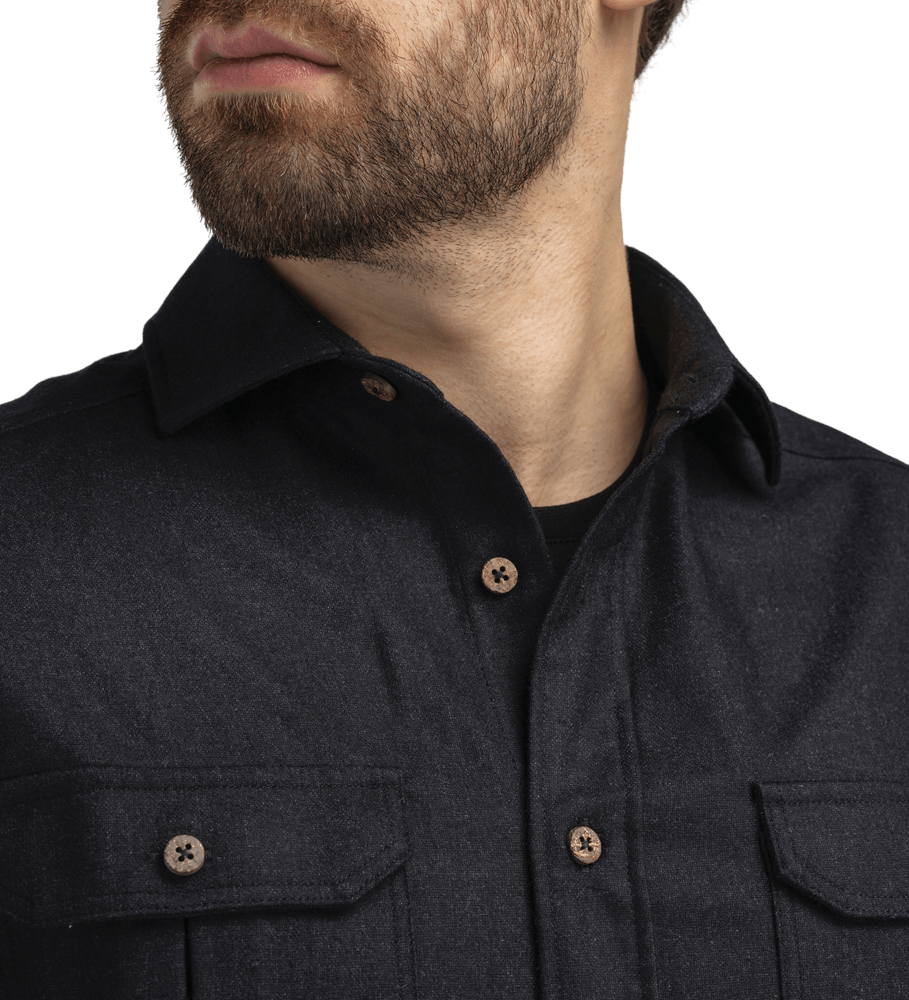 reborn woolshirt M's Dark Grey Melange, view: 2