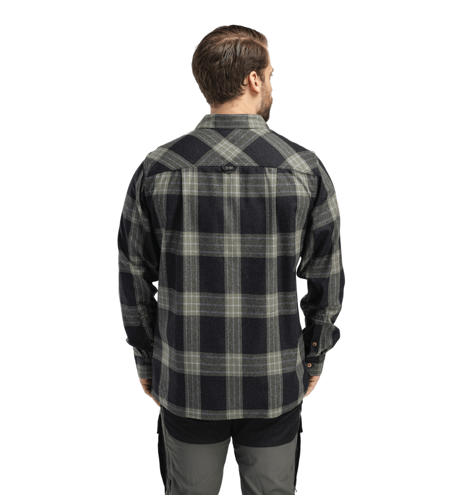 reborn woolshirt M's Check Dark Grey/Salvia, view: 1