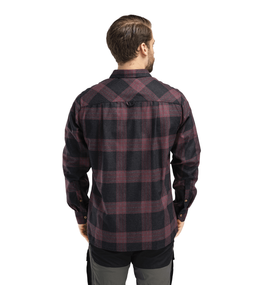 reborn woolshirt M's Check Dark Grey/Bordeaux, view: 1