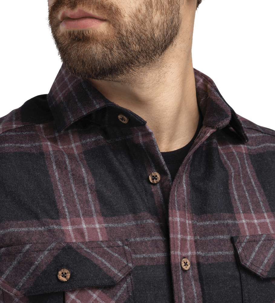 reborn woolshirt M's Check - Dark Grey/Fudge, view: 2