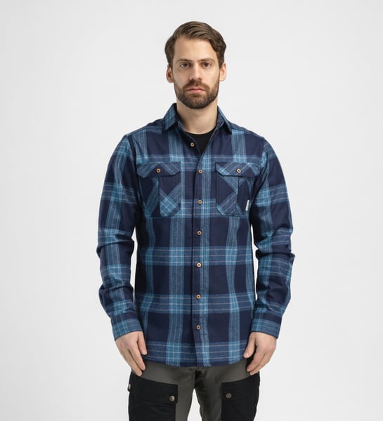 ReBorn woolshirt M's Check Navy / Jeans, view: 0