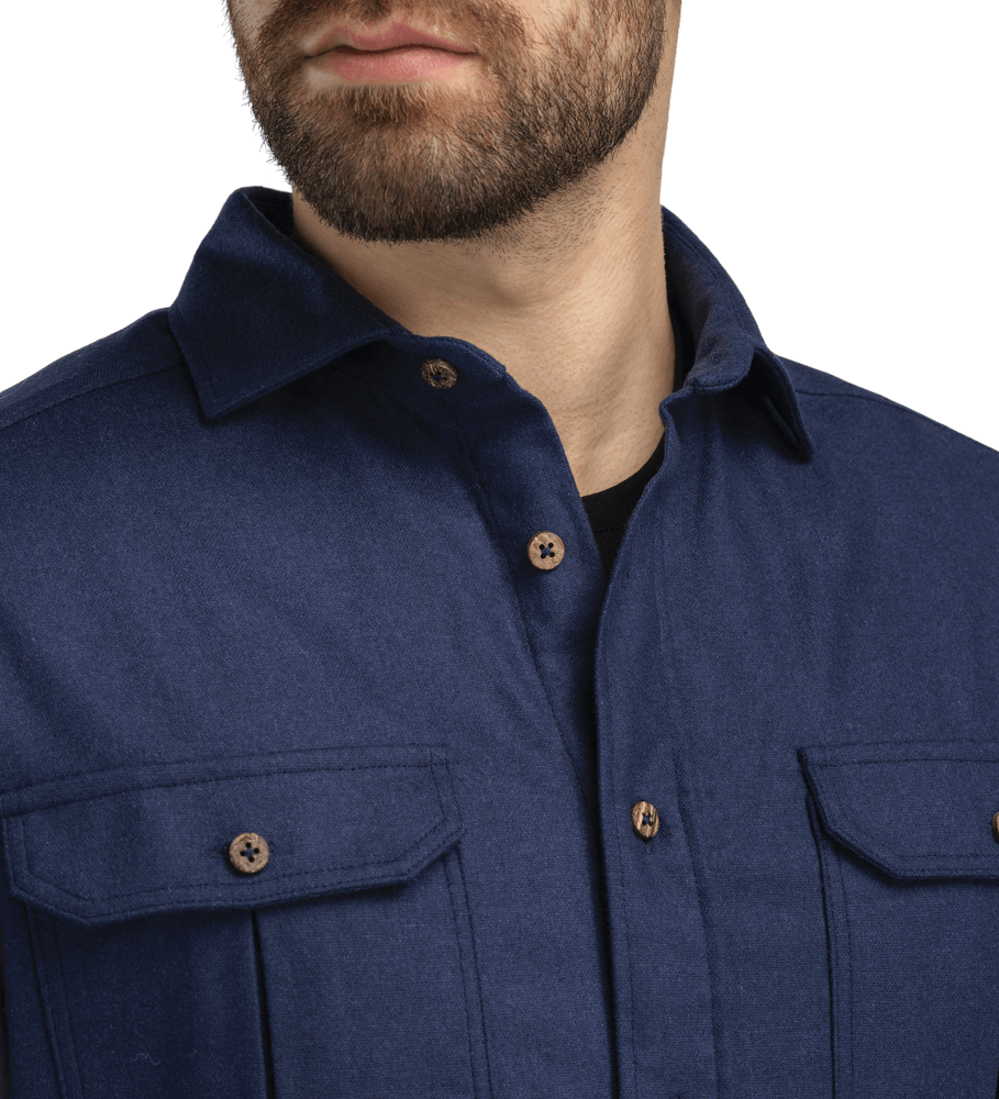 reborn woolshirt M's Navy Melange, view: 2