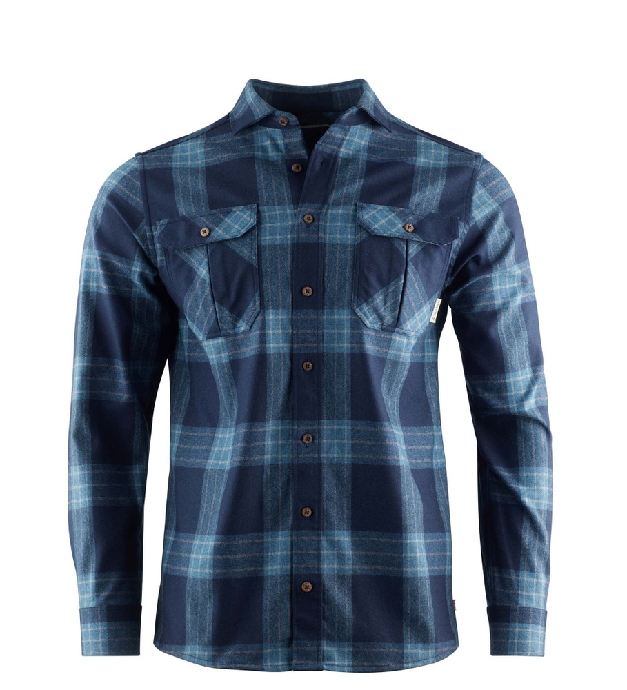 reborn woolshirt M's Check Navy / Jeans, view: 3