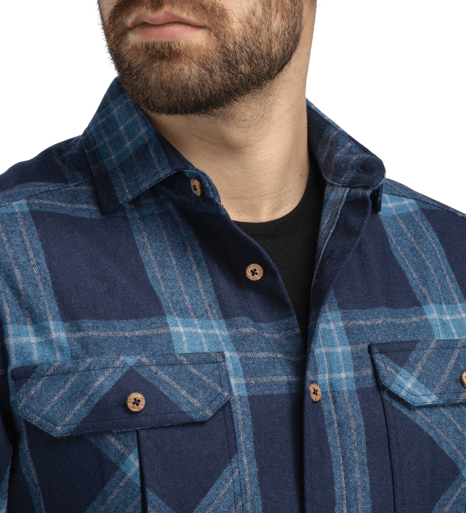 reborn woolshirt M's Check Navy/Jeans, view: 2