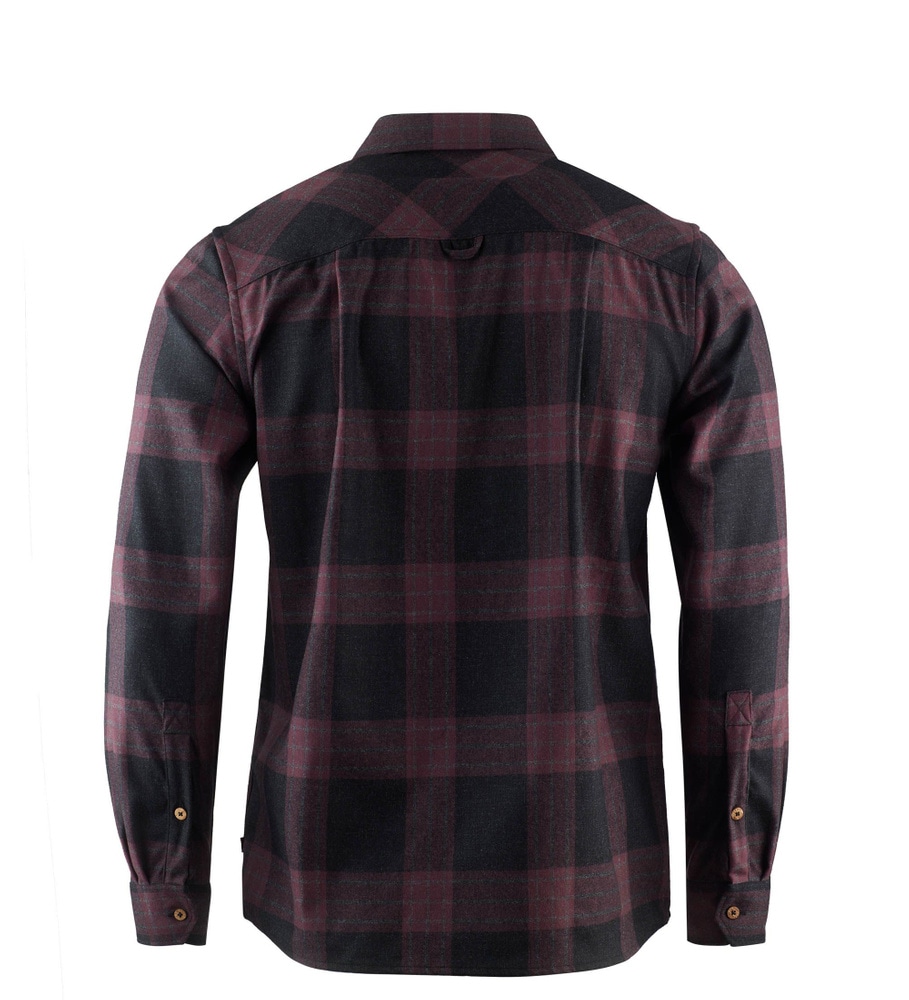 reborn woolshirt M's Check Dark Grey/Bordeaux, view: 4