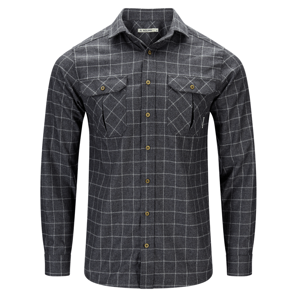 reborn woolshirt M's Grid Slate/Light Grey, view: 0