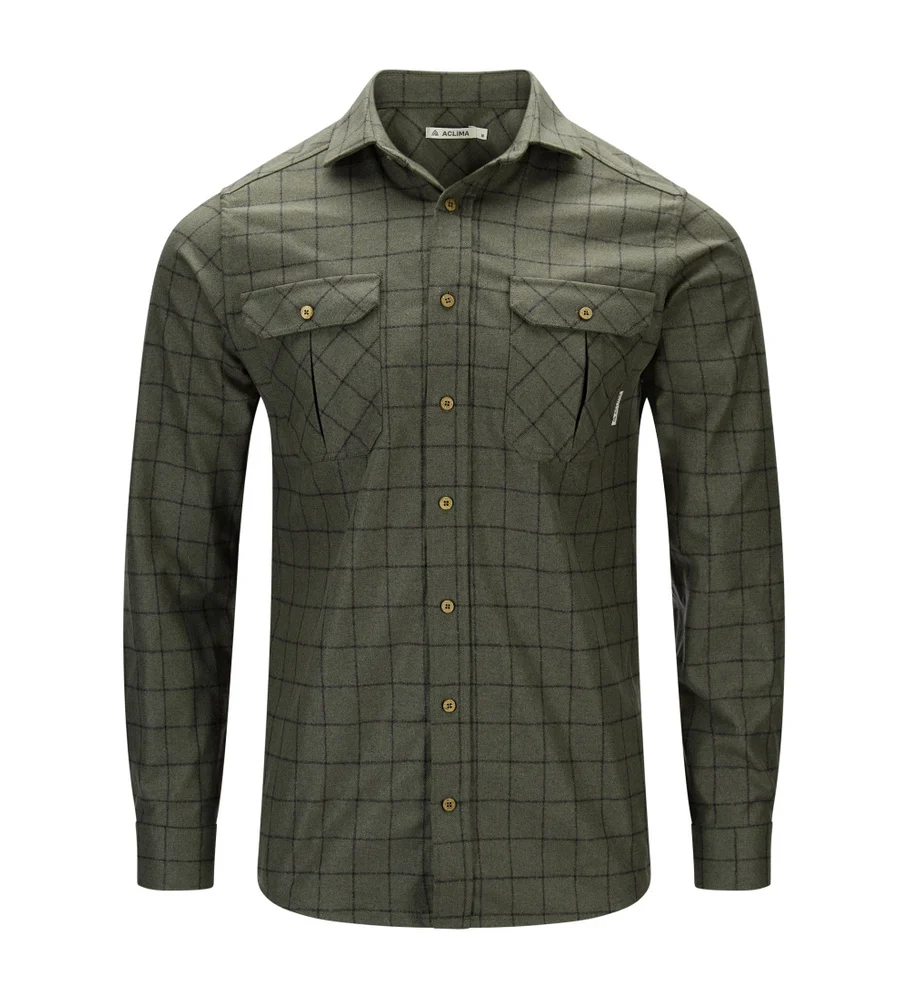 reborn woolshirt M's Grid Forest/Dark Grey, view: 3