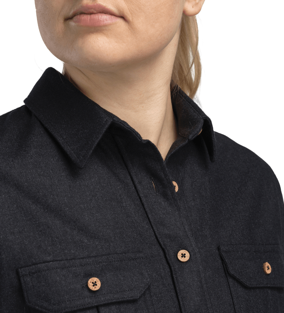 reborn woolshirt W's Dark Grey Melange, view: 2