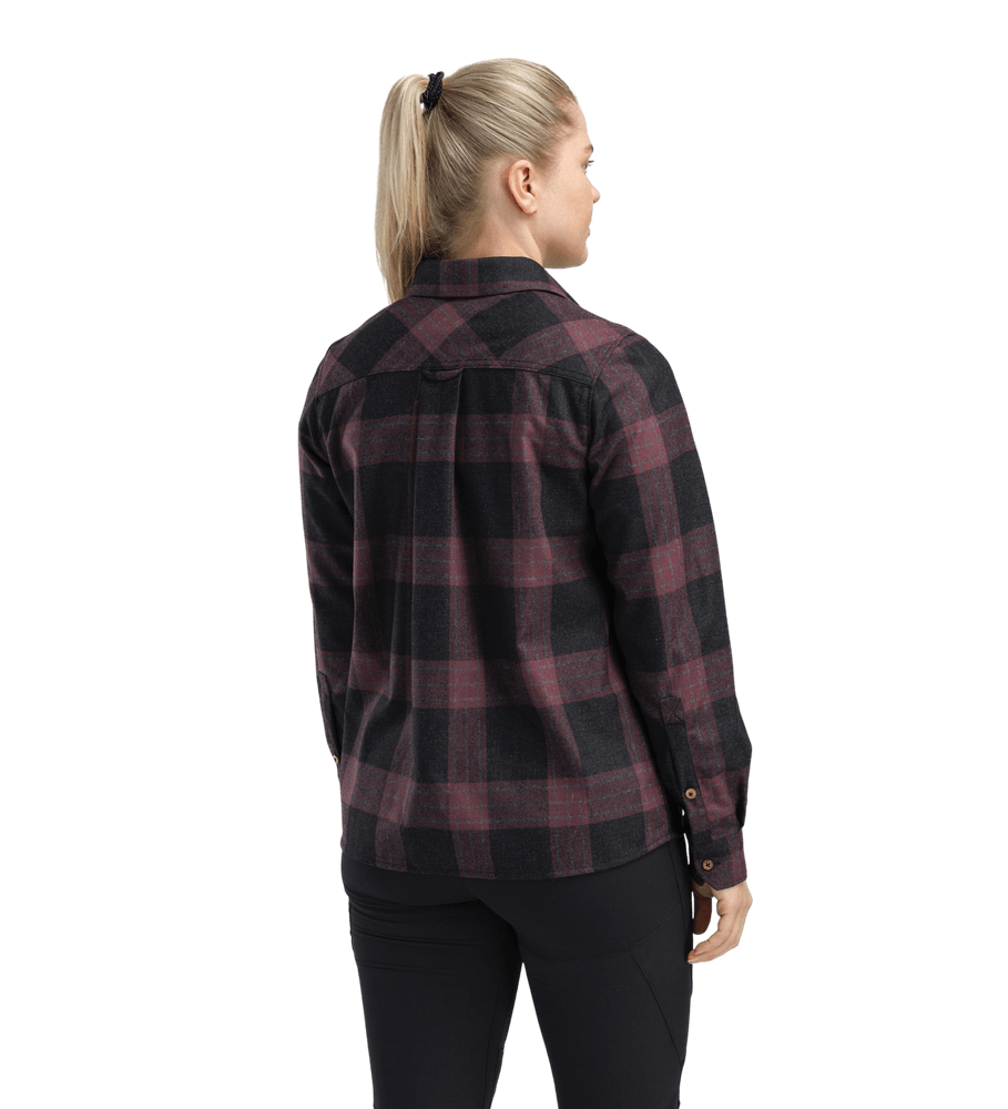 reborn woolshirt W's Check Dark Grey/Bordeaux, view: 1