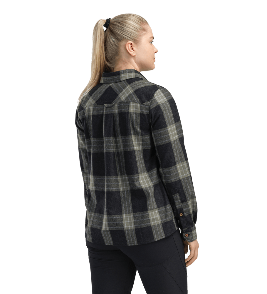 reborn woolshirt W's Check Dark Grey/Salvia, view: 1