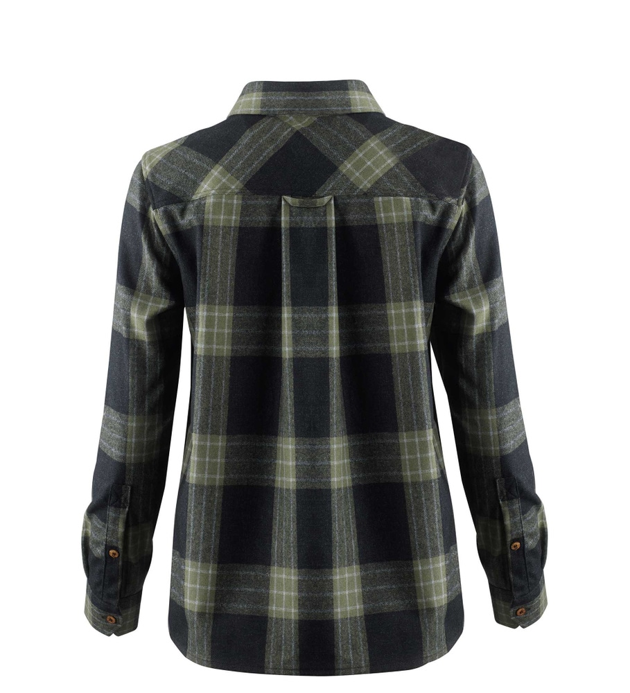 reborn woolshirt W's Check Dark Grey/Salvia, view: 4
