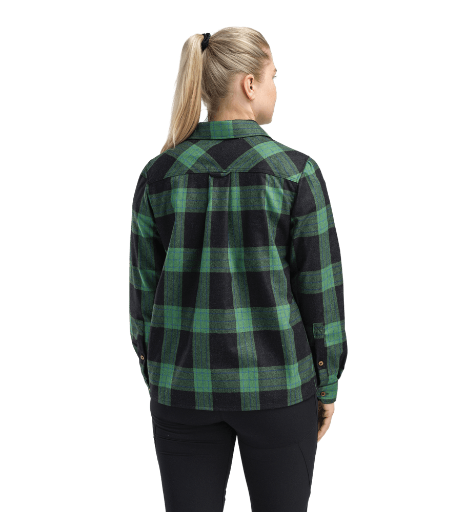 reborn woolshirt W's Check Dark Grey/Green, view: 1