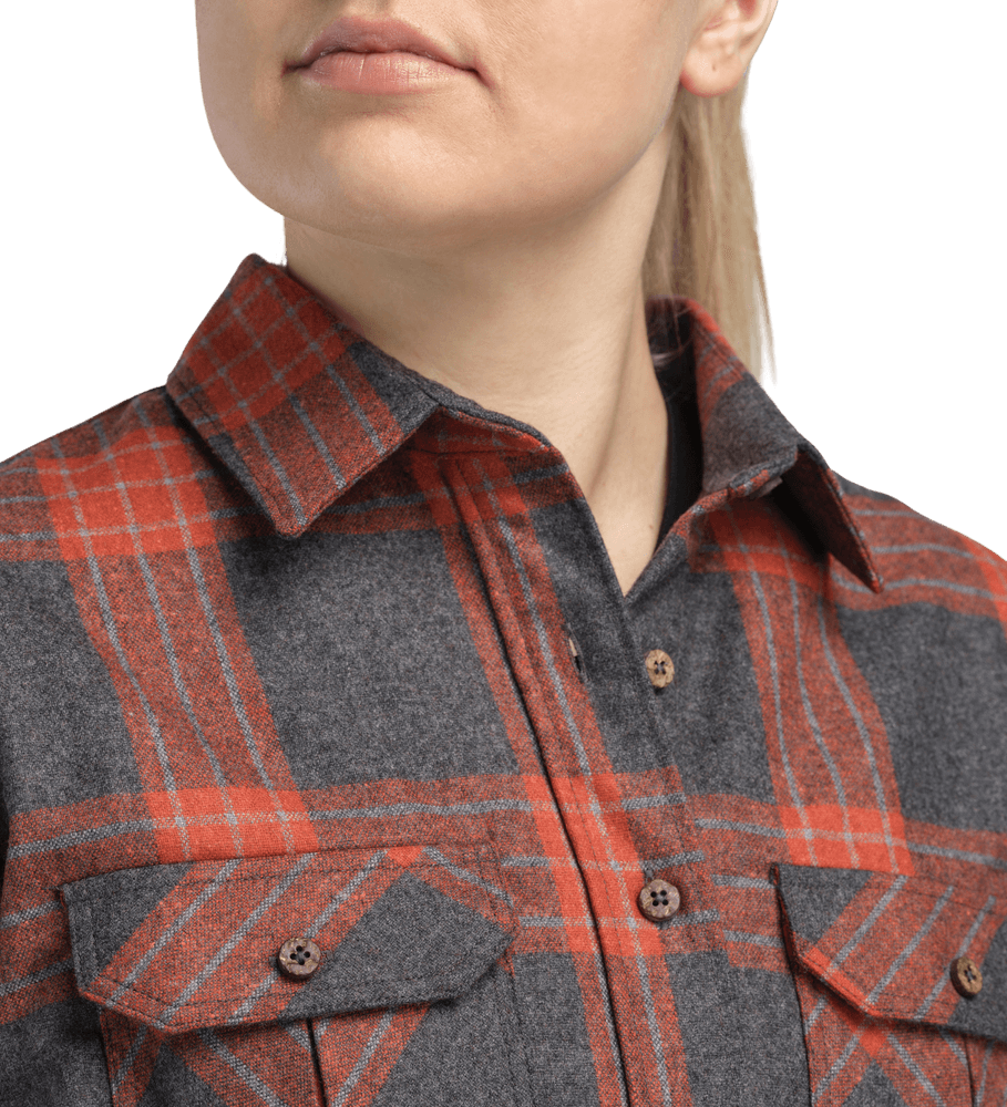 reborn woolshirt W's Check - Grey/Red, view: 2