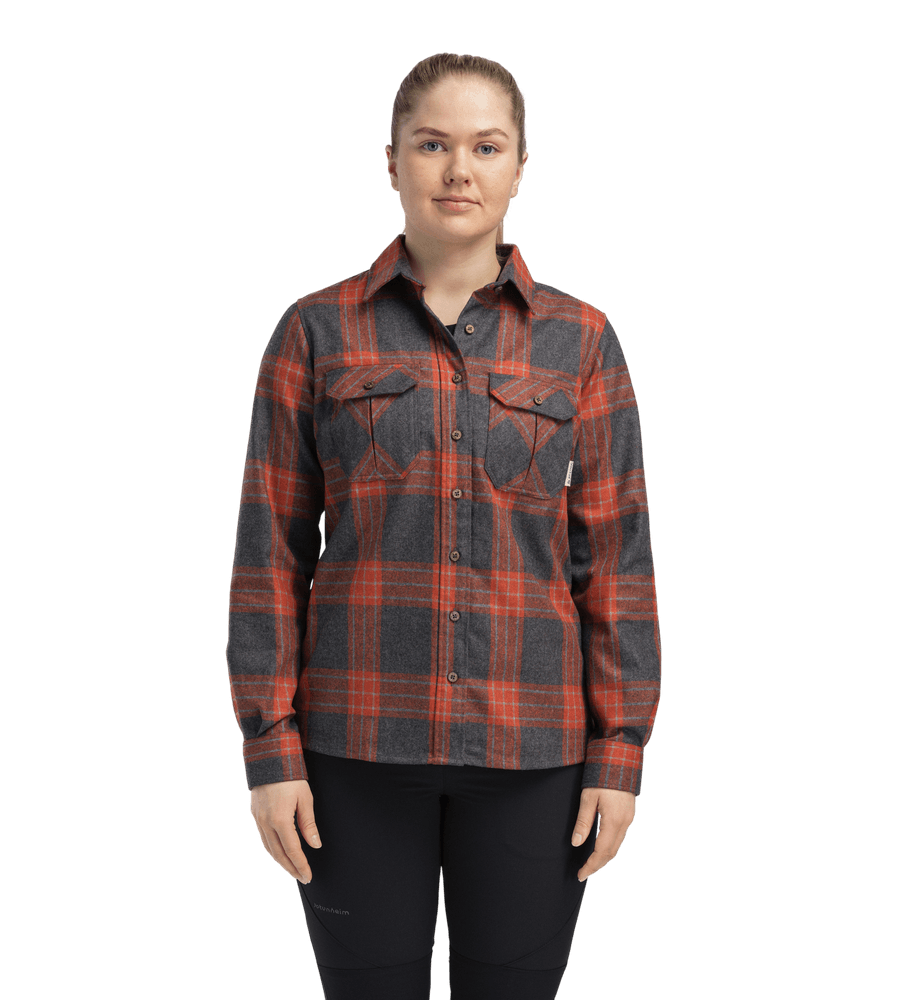 productCard.productImage: reborn woolshirt W's Check - Grey/Red