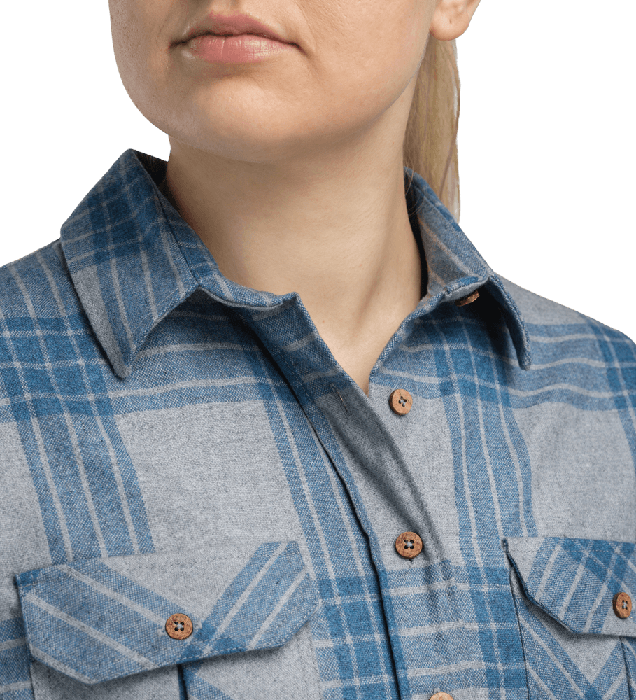 reborn woolshirt W's Check Light Grey/Jeans, view: 2
