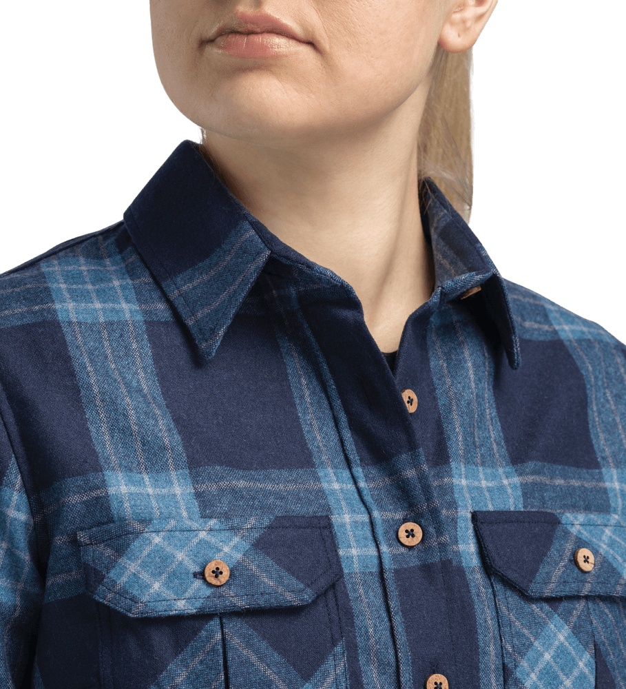reborn woolshirt W's Check Navy/Jeans, view: 2