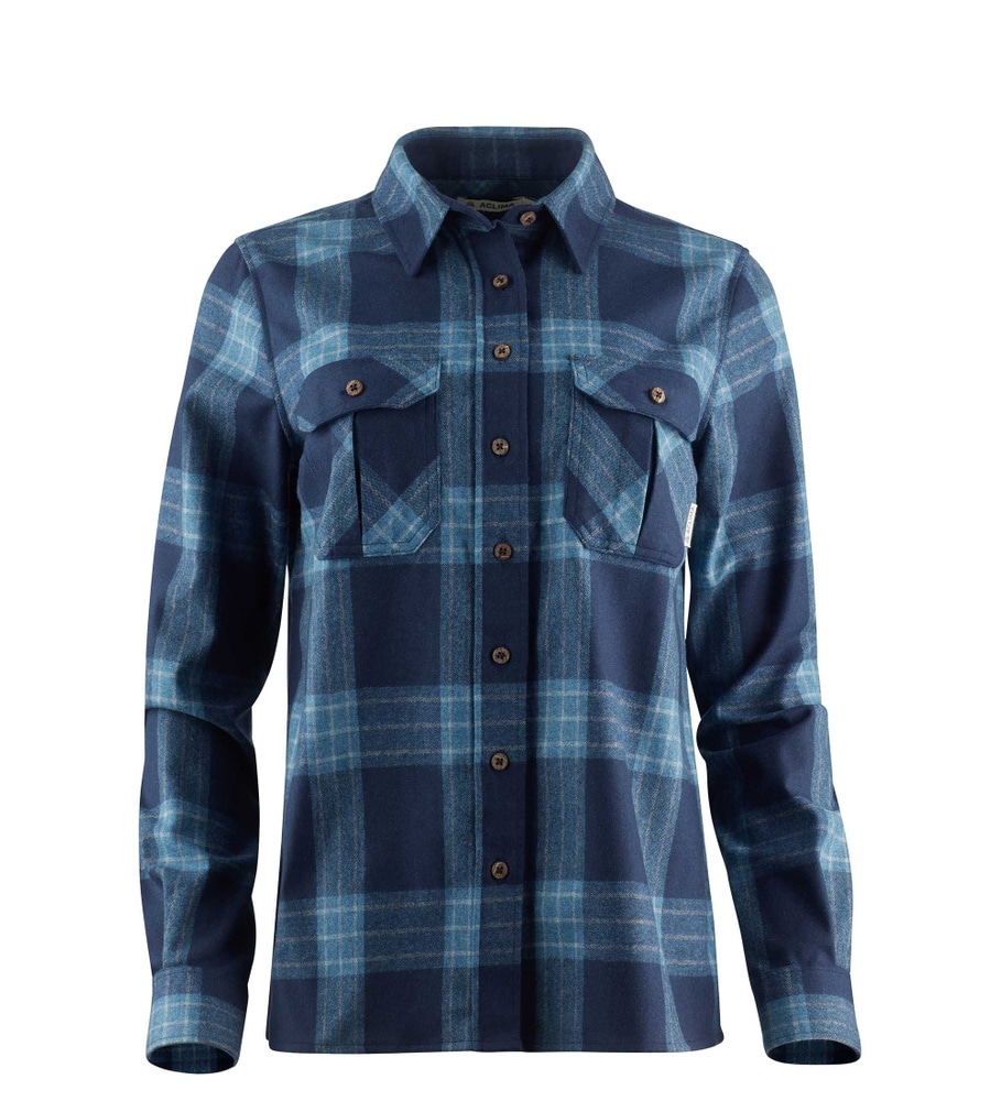 reborn woolshirt W's Check Navy/Jeans, view: 3