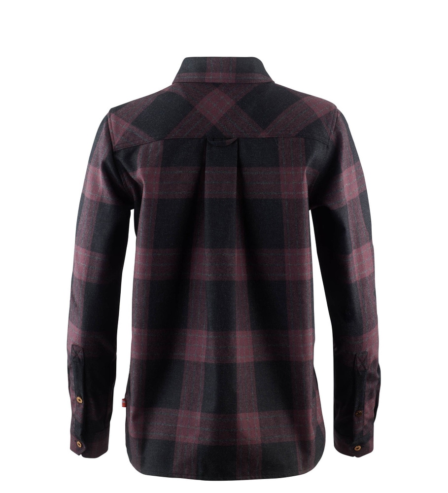 reborn woolshirt W's Check Dark Grey/Bordeaux, view: 4