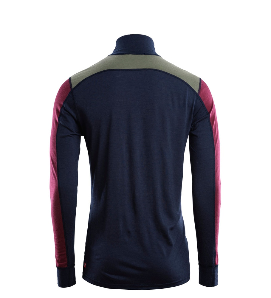 LightWool 140 reinforced Mockneck M's Navy Blazer/Ranger Green/Zinfandel, view: 1