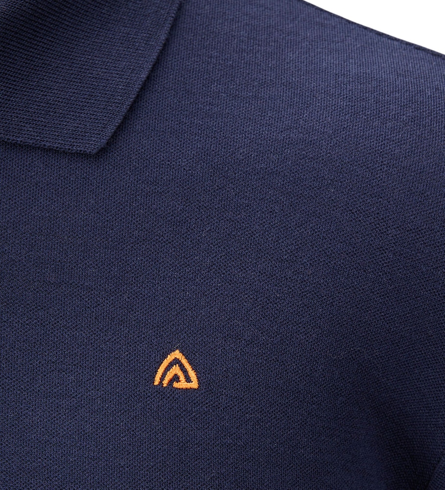 LeisureWool pique shirt Long sleeve M's Navy Blazer, view: 3