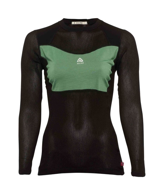 WoolNet Light Crewneck W's Jet Black / Dark Ivy, view: 0